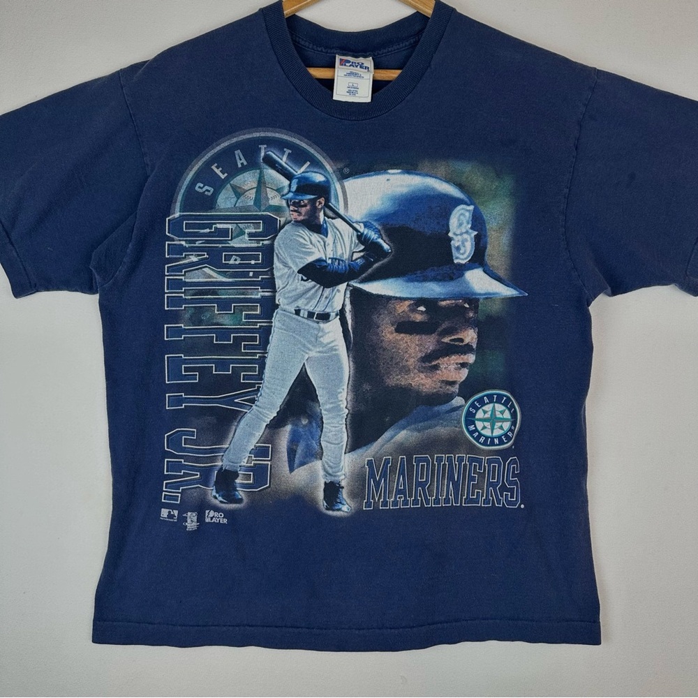 Vintage 90's Ken Griffey Jr. MLB Seattle Mariners T-Shirt Pro‎ Player